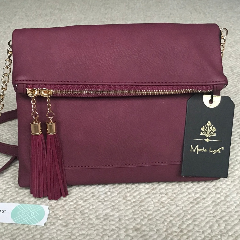 Burgundy Moda Luxe Cross Body Bag